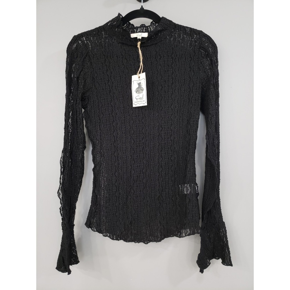 NEW Sheer Lace Turtleneck Women Size Small gothic whimsical whimsigoth fairycore